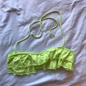 Neon Ruffle Bandeau Bikini Top, Gilly Hicks size Medium